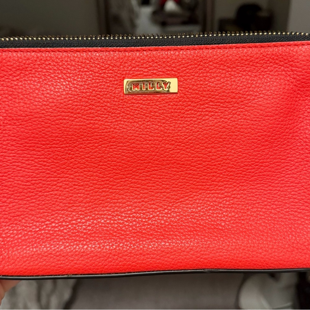 Milly 157132 Women's Astor Tassel Neon Coral Clutch